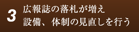 広報誌の落札が増え設備、体制の見直しを行う